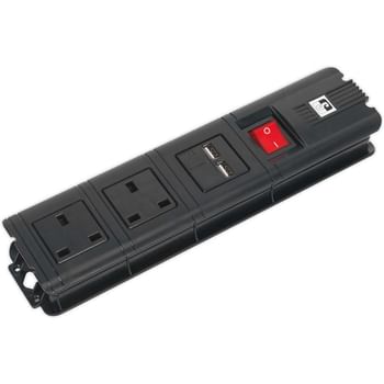 Sealey 2 Socket Extension Lead 2 USB Sockets