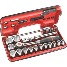 Facom 21 Piece 1/2" Drive Bi Hex Socket Set Metric in Detection Box Facom 21 Piece 1/2" Drive Bi Hex Socket Set Metric in Detection Box