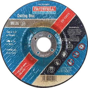Faithfull Depressed Centre Stainless Steel Cutting Disc Faithfull Depressed Centre Stainless Steel Cutting Disc