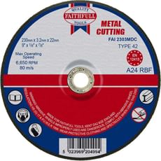 Faithfull Depressed Centre Metal Cut Off Disc