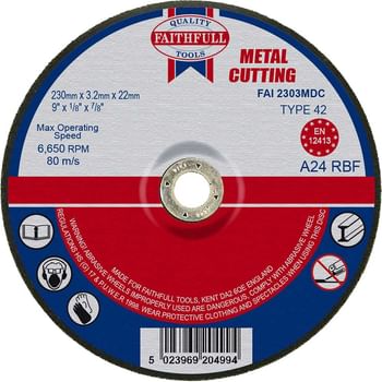 Faithfull Depressed Centre Metal Cut Off Disc