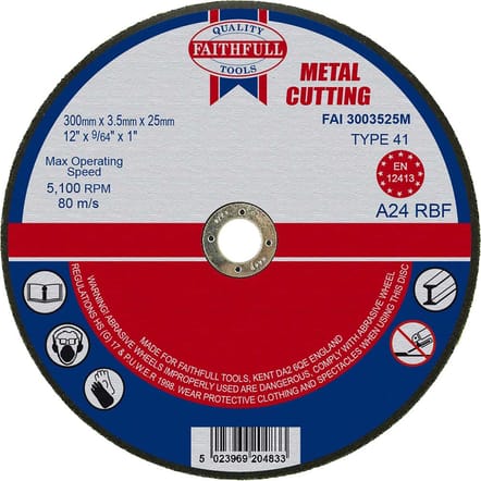 Cut Off Disc for Metal 350 x 3.5 x 25mm FAI3503525M - T&H Cut Off Disc for Metal 350 x 3.5 x 25mm FAI3503525M - T&H