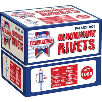Faithfull Aluminium Pop Rivets