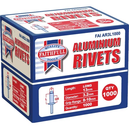 Arrow Aluminum Short Rivets 3/16", 50 Per Pack