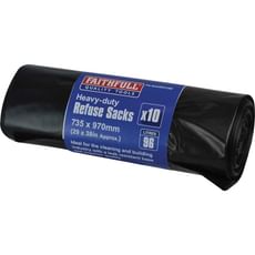 Faithfull Heavy Duty Black Rubbish Sacks