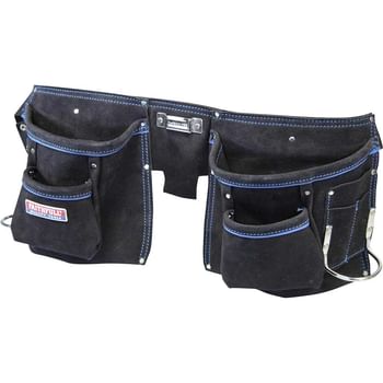 Faithfull Double Tool and Nail Pouch Leather Tool Belt