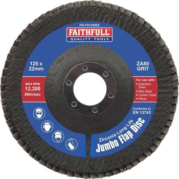 Faithfull Zirconia Abrasive Jumbo Flap Disc