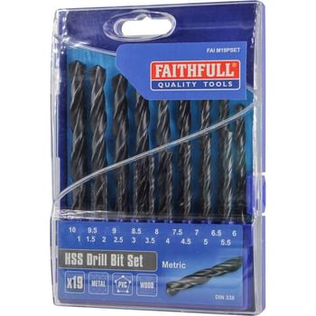 Faithfull 19 Piece HSS Drill Bit Set