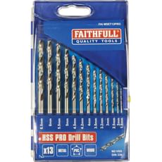 Faithfull 13 Piece HSS Drill Bit Set Faithfull 13 Piece HSS Drill Bit Set