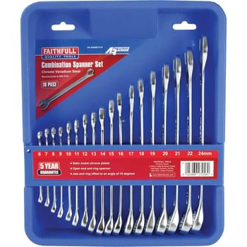 Faithfull 18 Piece Combination Spanner Set Metric