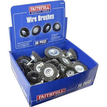 Faithfull 36 Piece Assorted Wire Brush Set Faithfull 36 Piece Assorted Wire Brush Set