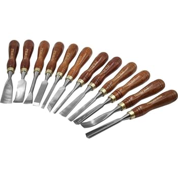 Faithfull 12 Piece Wood Carving Gouge and Chisel Set