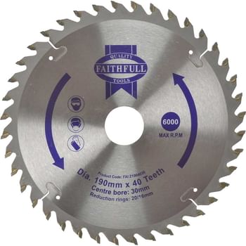 Faithfull Fine Cross Cut TCT Circular Saw Blade