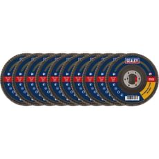 Sealey Aluminium Abrasive Flap Discs Pack of 10