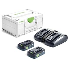 Festool 18v SYS Energy Set 2 x HighPower Batteries 4ah and Duo Charger Kit Festool 18v SYS Energy Set 2 x HighPower Batteries 4ah and Duo Charger Kit