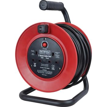 Faithfull 2 Socket Cable Extension Reel 240v
