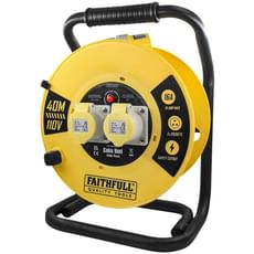 Faithfull Power Plus 16A 2 Socket Open Cable Reel 110v