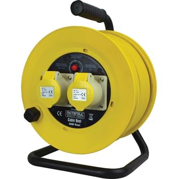 Faithfull 2 Socket Cable Extension Reel 110v