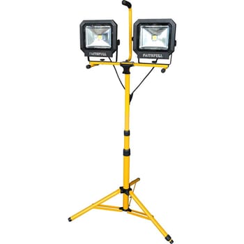Faithfull Twin COB LED Site Work Lights Adjustable Tripod