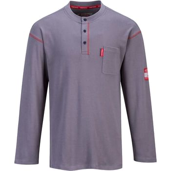 BizFlame Mens Henley Long Sleeve Flame Resistant T Shirt
