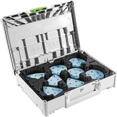 Festool SYS-STF D90/V93 GR-Set 90mm Granat Mixed Sanding Sheets & Systainer Case