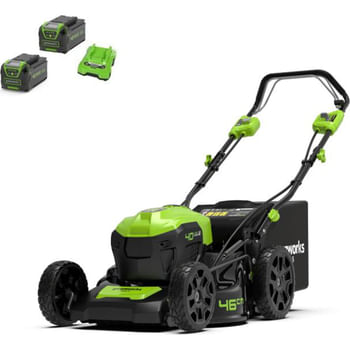 Greenworks GD40LM46SP 40v Cordless Brushless Self Propelled Rotary Lawnmower 460mm