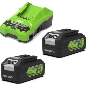 Greenworks GSK24B4X 24v Cordless Twin Li-ion Batteries 4ah and Fast Battery Charger