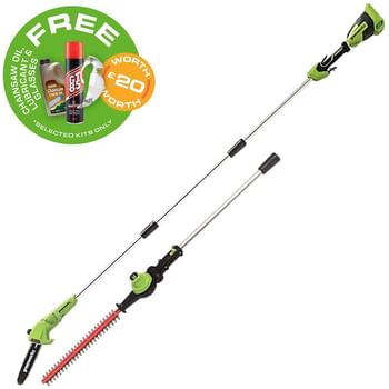 Greenworks GD40PSH 40v Cordless Brushless Pole Tree Pruner and Hedge Trimmer