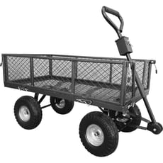 Handy THGT Small Steel Garden Trolley with Punctureless Wheels