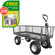 Handy THLGT Large Steel Garden Trolley with Punctureless Wheels