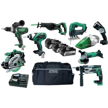Hitachi KTL918S 18v Cordless 9 Piece Power Tool Kit