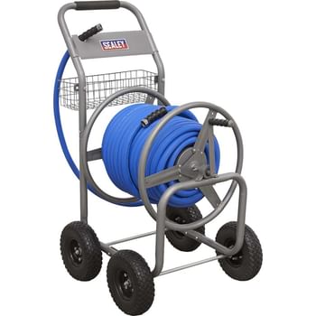 Sealey Hot and Cold Water Rubber Heavy Duty Hose Reel Cart