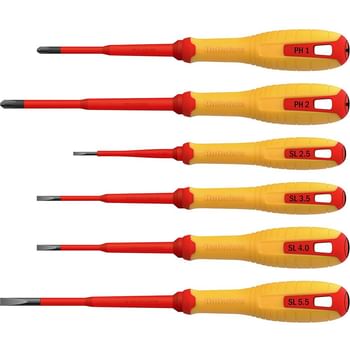 Hultafors 6 Piece VDE Insulated Slotted and Phillips Screwdriver Set