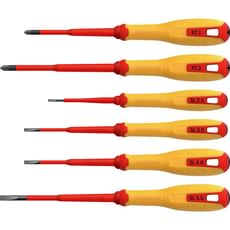 Hultafors 6 Piece VDE Insulated Slotted and Pozi Screwdriver Set Hultafors 6 Piece VDE Insulated Slotted and Pozi Screwdriver Set