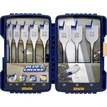 Irwin 8 Piece Blue Groove 4X Flat Wood Drill Bit Set