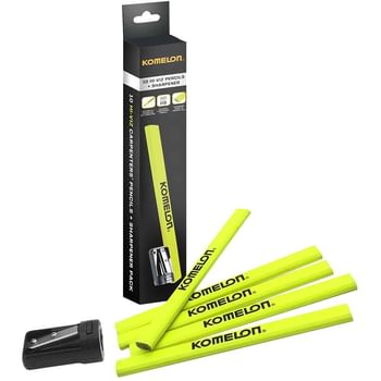 Komelon 10 Piece Carpenters Pencil and Sharpener Set