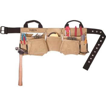 Kunys Carpenters Split Grain Leather Tool Apron Pouch