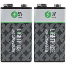 Lighthouse USB-C Rechargeable Li-ion 9v Battery