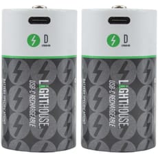 Lighthouse USB-C Rechargeable Li-ion D Cell Battery