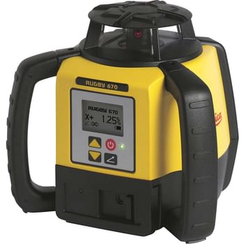 Leica Geosystems Rugby 670 Rotating Laser Level and Rod Eye 140