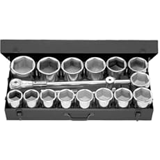 Facom M.441E 16 Piece 1" Drive Hexagon Socket Set