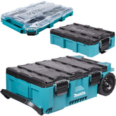 Makita 3 Piece MakTrak Rolling Tool Chest, Medium Box & Medium Organiser Kit  Makita 3 Piece MakTrak Rolling Tool Chest, Medium Box & Medium Organiser Kit