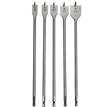Makita 5 Piece Long Flat Wood Drill Bit Set