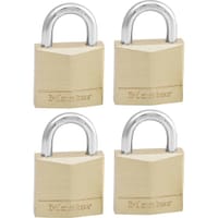 Masterlock Solid Brass Padlock Pack of 4 Keyed Alike Masterlock Solid Brass Padlock Pack of 4 Keyed Alike