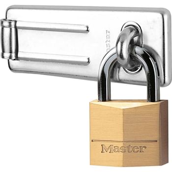 Masterlock Solid Brass Padlock and Steel Hasp