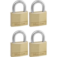 Masterlock Solid Brass Padlock Pack of 4 Keyed Alike Masterlock Solid Brass Padlock Pack of 4 Keyed Alike