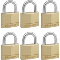Masterlock Solid Brass Padlock Pack of 6 Keyed Alike Masterlock Solid Brass Padlock Pack of 6 Keyed Alike