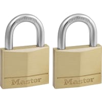 Masterlock Solid Brass Padlock Pack of 2 Keyed Alike Masterlock Solid Brass Padlock Pack of 2 Keyed Alike