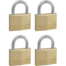 Masterlock Solid Brass Padlock Pack of 4 Keyed Alike Masterlock Solid Brass Padlock Pack of 4 Keyed Alike