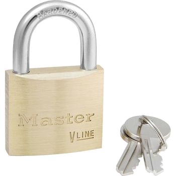 Masterlock V Line Brass Padlock Keyed Alike Masterlock V Line Brass Padlock Keyed Alike